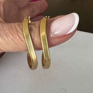 Asymmetrical Elegant Gold Hoop Earrings